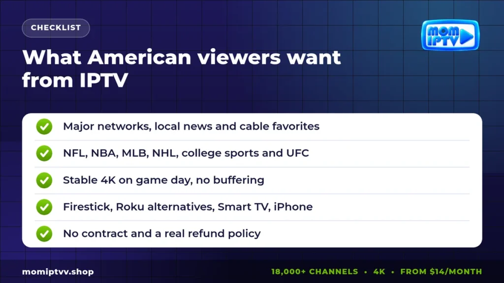 Best IPTV Service USA 2026: Our Top Pick vs YouTube TV, Sling, Hulu and Fubo 2 IPTV USA checklist for American viewers