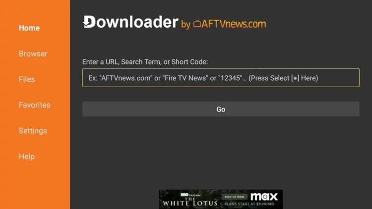 Setup Guide 8 Step 8: Navigate to URL Entry Box - install Mom IPTV on Amazon Firestick