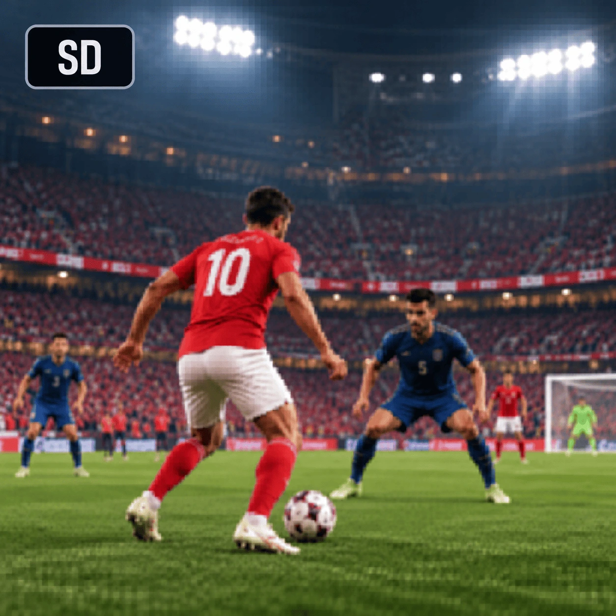 Free Trial 3 SD streaming quality on a live football match during the Mom IPTV free trial